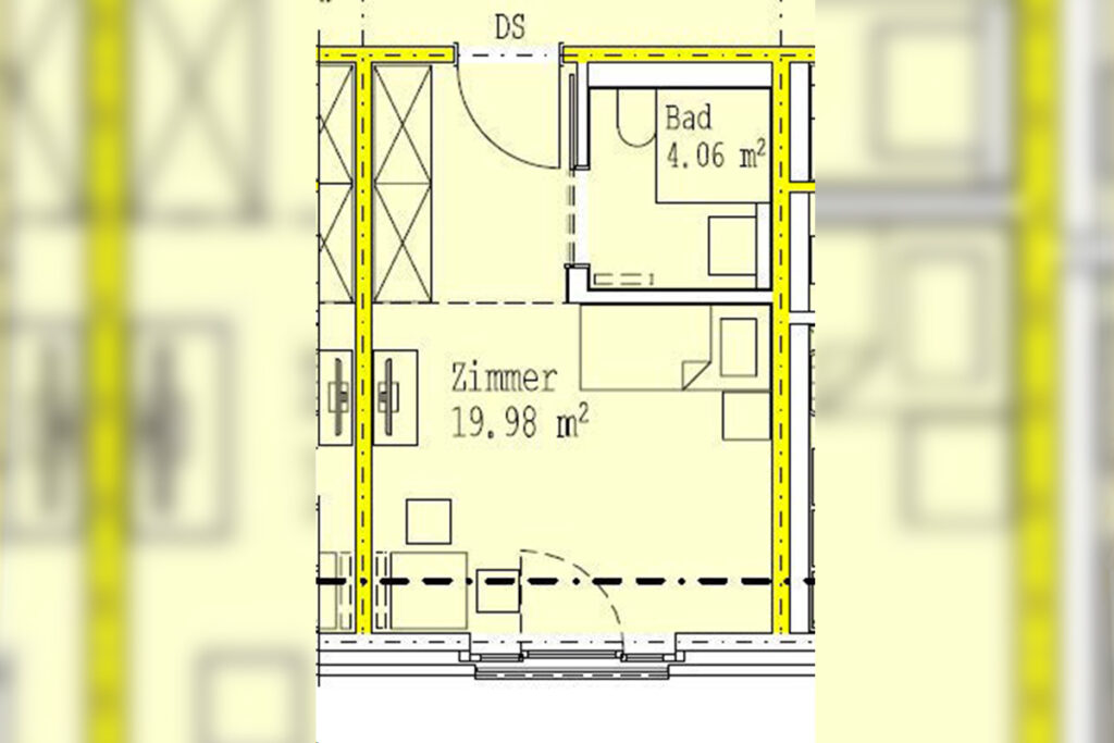Übersicht Raumaufteilung Service-Wohnung von dem Altenheim St. Johannes in Recklinghausen Suderwich